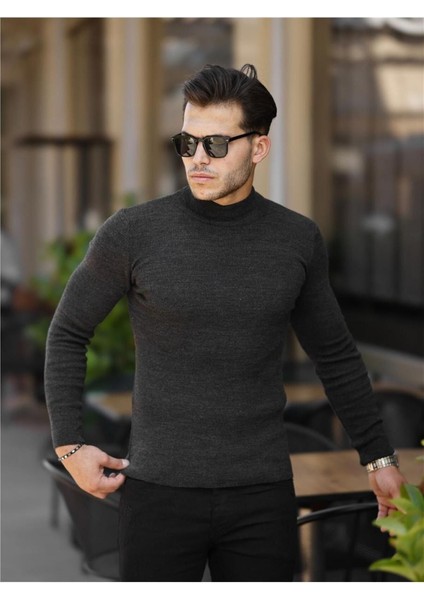 Füme Erkek Slim Fit Yarım Balıkçı Fitilli Triko KAZAK-TRZ19158R02S fiyatları