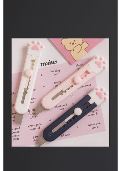 Kedi Pati Temalı Mini Maket Bıçağı-Tekli / Karışık Renk