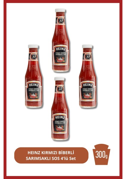 Heınz Kırmızı Biberli Sarımsaklı Sos 300G 4'lü Set