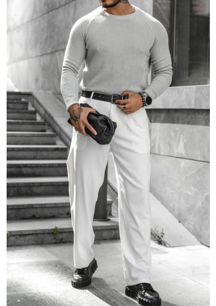 Erkek Gri Selanik Örgü Italyan Reklan Bisiklet Yaka Triko Kazak fiyatları