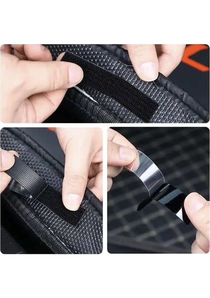 Araç Ev Ofis Çok Amaçlı Kaydırmaz Çift Taraflı Cırt Velcro Bant 16’lı Set 23X70MM Siyah