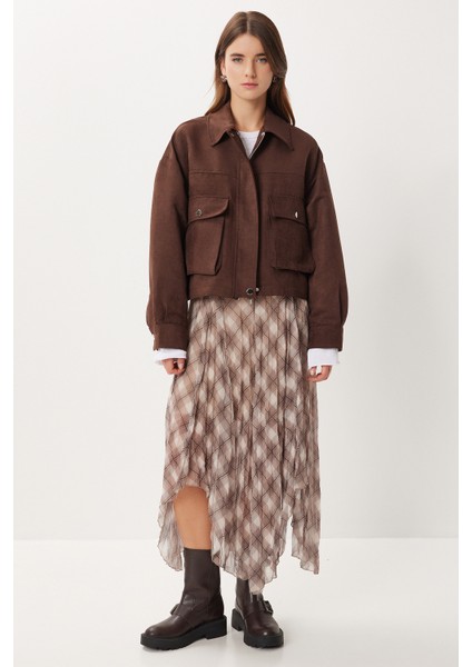 Polo Yaka Süet Ceket LDP0088 Kahverengi modelleri