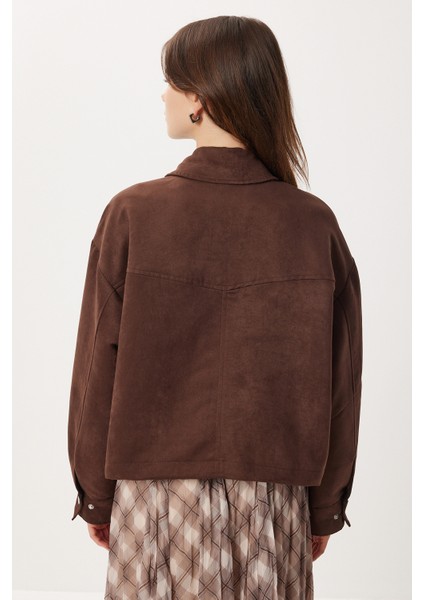 Polo Yaka Süet Ceket LDP0088 Kahverengi indirimleri