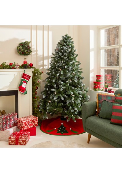 New Year Yılbaşı Karlı Kozalaklı Yılbaşı Çam Ağacı 210 cm 1367 Dal