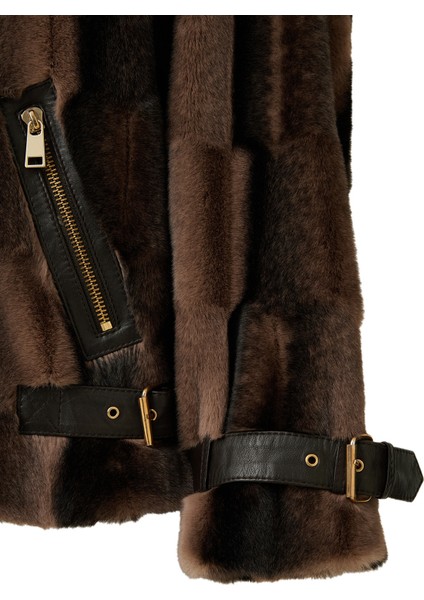 Anabel Kadın Kahverengi Teddy Deri Mont 25WGP5952FF indirimleri