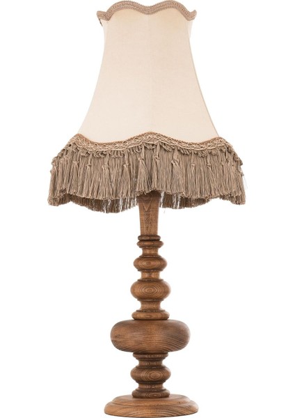 Avonnı ML-9145-1E Ceviz Boyalı Masa Lambası E27 Ahşap Kumaş 35CM