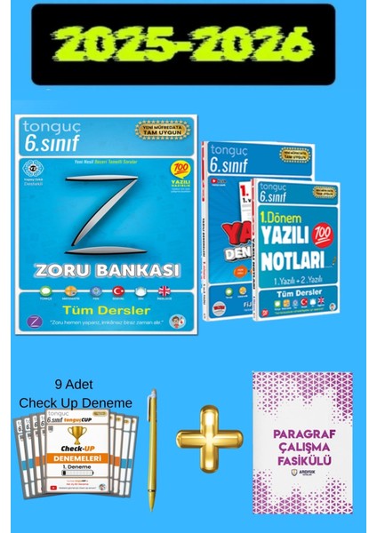 6. Sınıf Zoru Bankası Tüm Dersler + Check Up Deneme + 1. Dönem Yazılı Seti