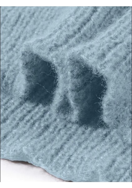 Erkek Mavi Regular Fit Bisiklet Yaka Örgülü Triko fırsatları