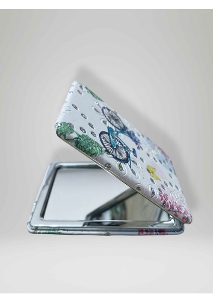 Işıltılı Bisiklet Temalı Çift Taraflı Cep Çanta Makyaj El Aynası 6cm x 9,5cm (Kod:34) fiyatları