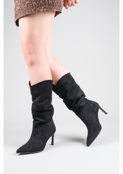 Arlon Büzgülü Çekme Topuklu Çizme Siyah fiyatları
