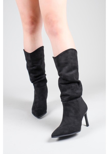 Arlon Büzgülü Çekme Topuklu Çizme Siyah fırsatları