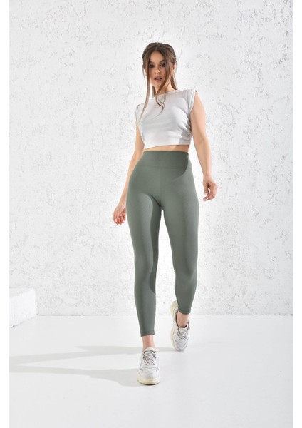 Bluvia Düz Kemer Fileli Tayt