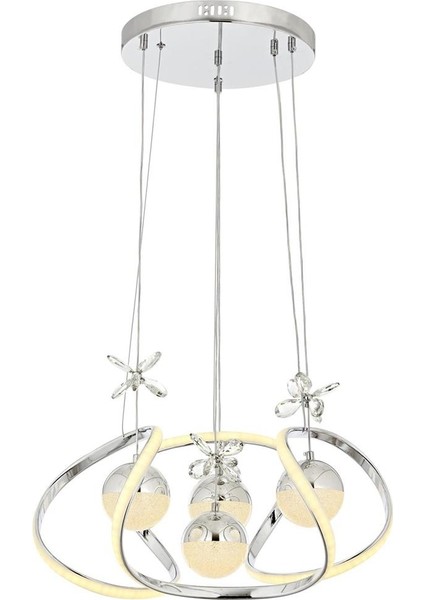 Avonnı Krom Kaplama Modern Avize Metal Cam 40CM