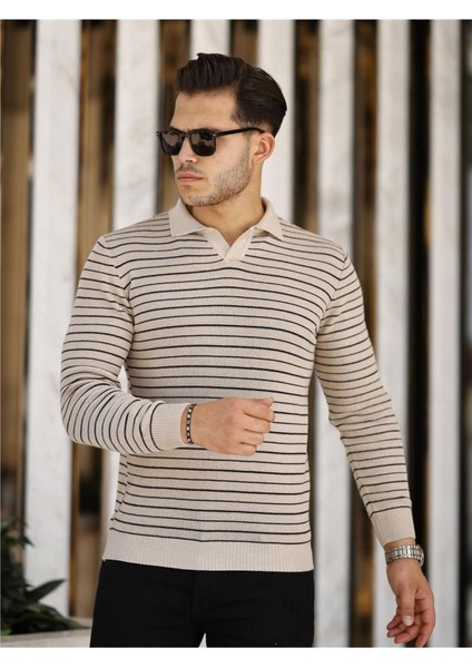 Vizon Erkek Slim Fit Polo Yaka Patlı Triko KAZAK-TRZ19132R03S