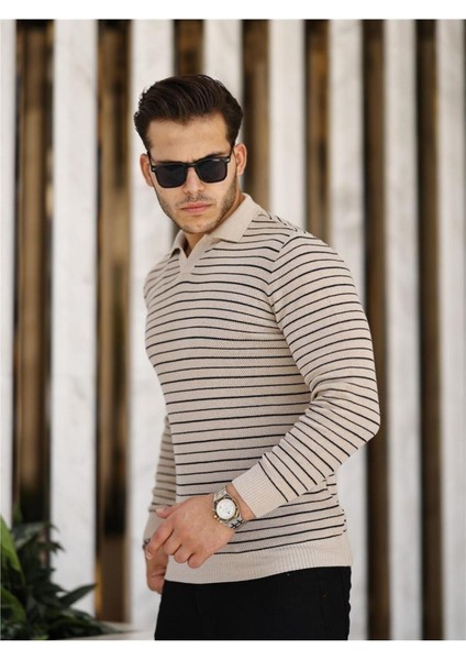 Vizon Erkek Slim Fit Polo Yaka Patlı Triko KAZAK-TRZ19132R03S fiyatları