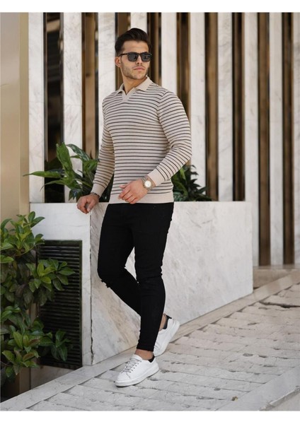 Vizon Erkek Slim Fit Polo Yaka Patlı Triko KAZAK-TRZ19132R03S modelleri