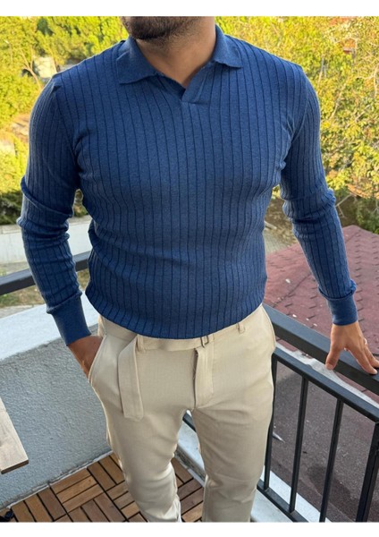 Saks Erkek Polo Yaka Fitilli Triko Kazak fiyatları