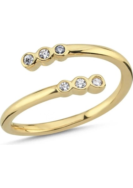 Üç Taş Lucky Minimal Altın Yüzük