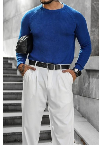 Erkek Saks Selanik Örgü Italyan Reklan Bisiklet Yaka Triko Kazak fiyatları