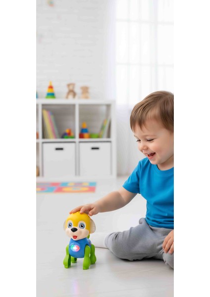 Miniklerin Kalbini Çalacak! Işıklı, Sesli, Hareketli Oyuncak Köpek