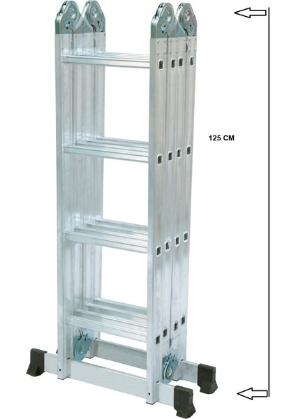 16 Basamak 4.50 M Alüminyum Akrobat Katlanır Merdiven – 1.6 mm Et Kalınlığı, 150 kg Taşıma Kapasiteli, Çok Amaçlı fırsatları