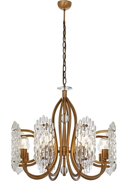 Avonnı AV-5274-8E Eskitme Kaplama Modern Avize Metal Cam 65CM