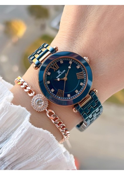 Seramik Kordon Taşlı Kadran 2 Yıl Garantili 3 Atm Kadın Kol Saati+Bileklik Hediyeli Sm6