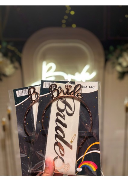 Bride Taç ve Kuşak Seti Bekarlığa Veda Partisi Brideto Be