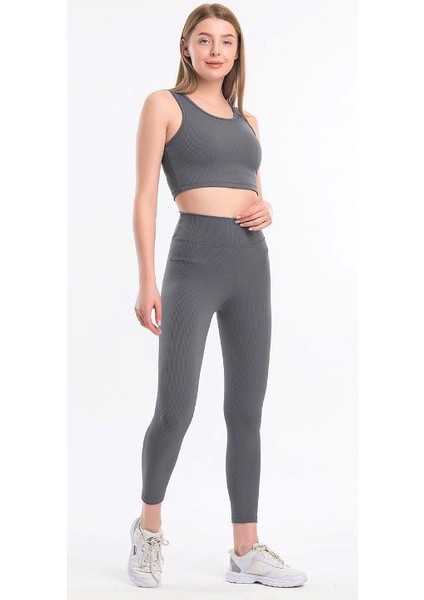 Bluvia Düz Kemer Fileli Tayt