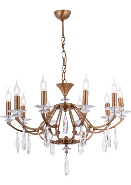 Avonnı AV-35004-10E Eskitme Kaplama Modern Avize E27 Metal Cam 75CM