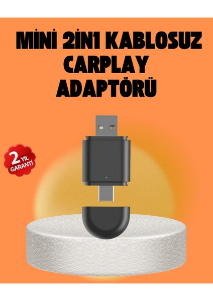 Mtxdpn Kablosuz Carplay ve Android Auto Dönüştürücü – Usb-A & Type-C Girişli Akıllı Adaptör