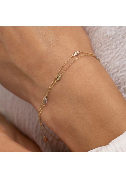 Yıldız Minimal Arpaş Altın Bileklik