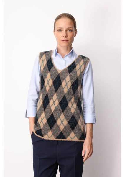 Kadın Baklava Desenli Süveter 25