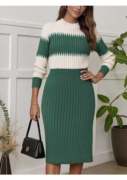 Ulak Handmader Kadın Uzun Kollu Triko Etekli Takım