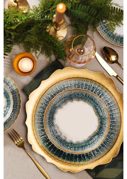 Bone Luz Form 24 Parça 6 Kişilik Yemek Takımı Okyanus