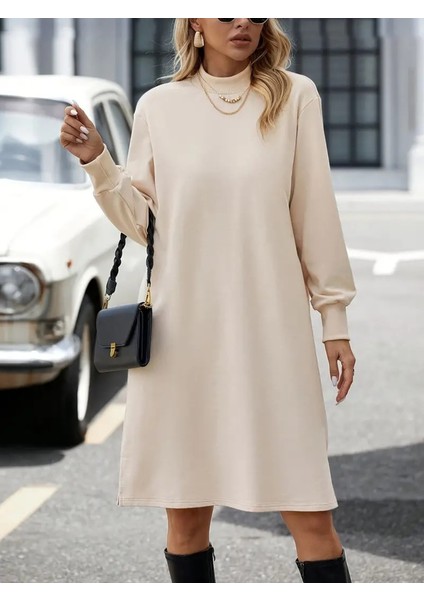 Emineulak Kadın Uzun Kollu Balıkçı Yaka Kısa Şardonlu Dalgıç Elbise indirimleri