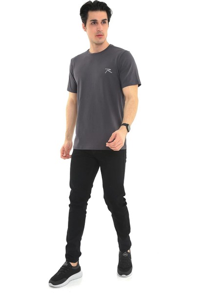 %100 Pamuk T-Shirt Gravıs Antrasit indirimleri