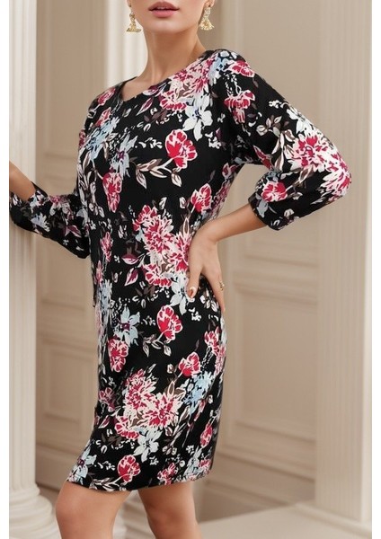 Ulak Handmader Kadın Uzun Kollu Bisiklet Yaka Dalgıç Mini Boy Elbise