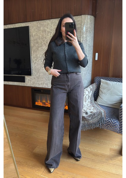 Ütü Çizgi Detay Palazzo Jean- Kahverengi fiyatları