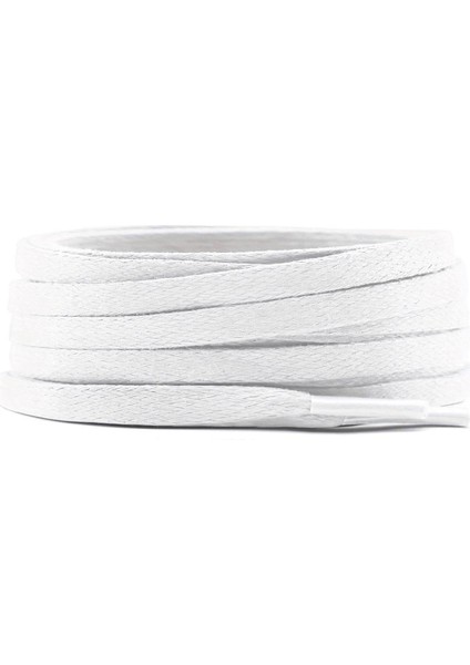 80 cm Beyaz 5 mm Yassı Mumlu Ayakkabı Bağcığı