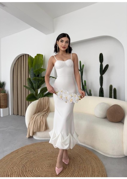 Ulak Handmader Dominic Eteği Büzgülü Midi Boy Elbise modelleri