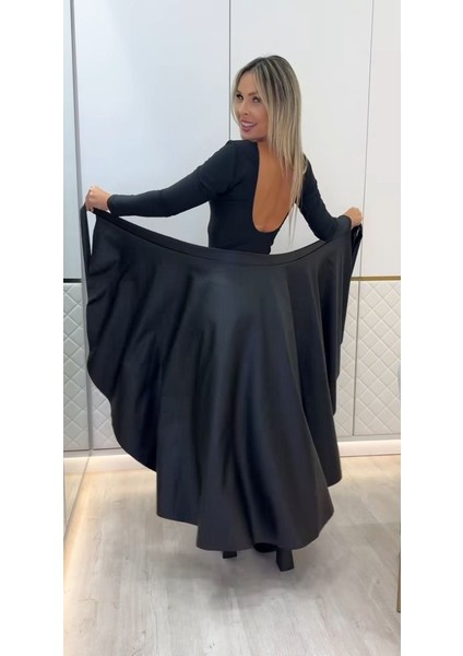 Ulak Handmader Kadın Belden Kuşaklı Uzun Deri Etek fiyatları