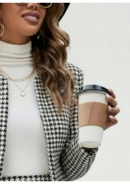 Ulak Handmader Kadın Uzun Kollu Önü Açık Dokuma Ceket ve Mini Etek Ikili Takım modelleri