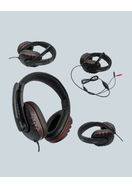 Mtxdpn Kırmızı Gaming Kulaklık Stereo Mikrofonlu Dalı Örgü Kablolu indirimleri