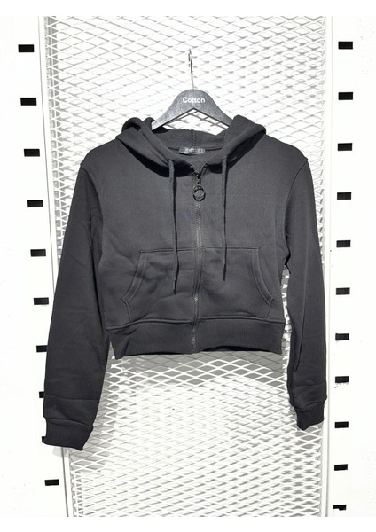 Fermuarlı Kapüşonlu Sweatshirt