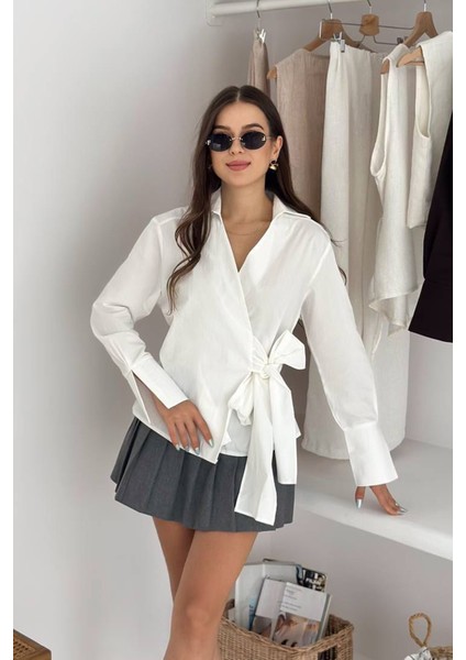 Kadın Fiyonk Detaylı Bağlamalı Gömlek – Chic Bow