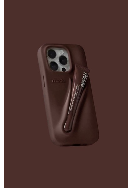 iPhone 13/14/15 Uyumlu Summer Lip Case – Ruj Bölmeli Şeffaf Rujlu Telefon Kılıfı (6.1 Inç)