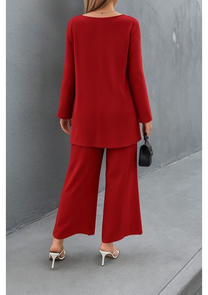 Ulak Handmader Kadın Uzun Kollu Asimetrik Detaylı Salaş Sandy Bluz ve Pantolon Ikili Takım fiyatları