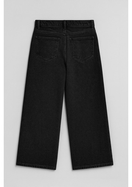 Kadın Siyah Yüksek Bel Wide Leg Jean Pantolon modelleri