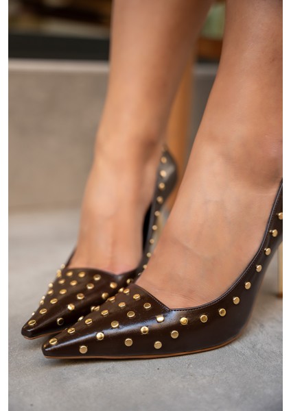 Cariel Acı Kahve Deri Kadın Troklu Topuklu Ayakkabı fırsatları